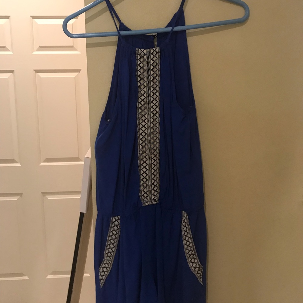 Royal blue romper w/ pockets